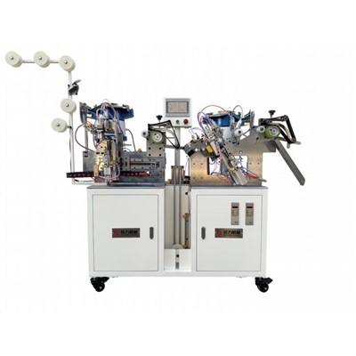 Neylon fermuarli ikkita slayderlarni mahkamlash mashinasi